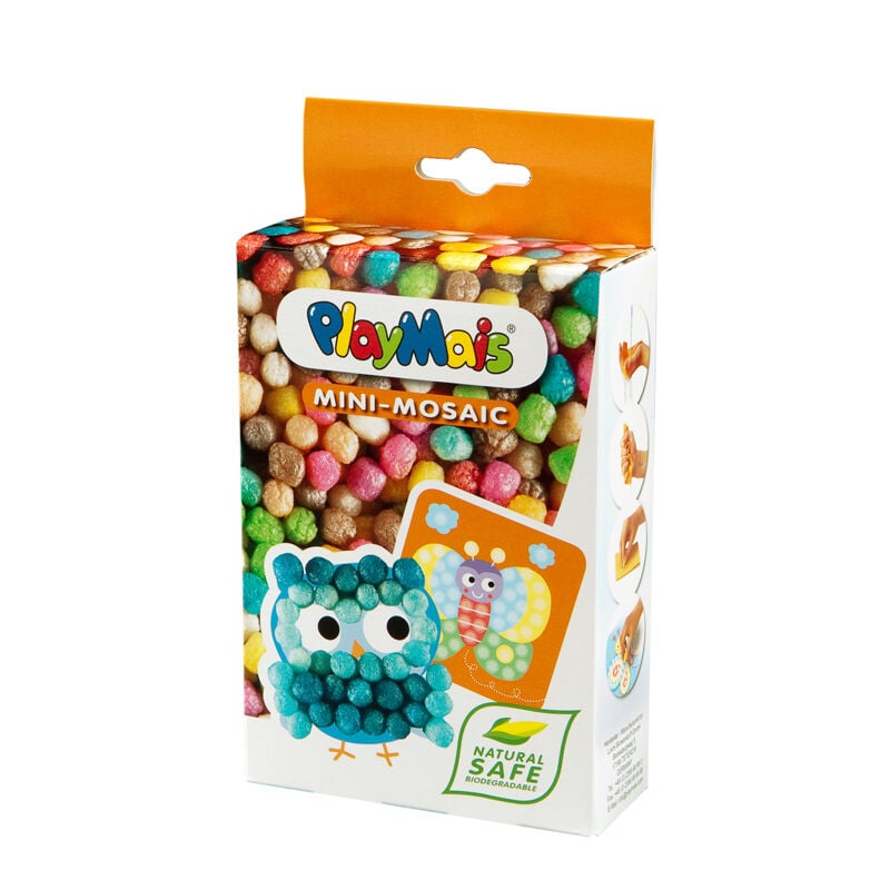 Playmais: Mini 2 Κάρτες Κουκουβάγια, Σφουγγαράκια από καλαμπόκι - Κατασκευή